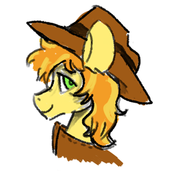 Size: 816x817 | Tagged: safe, artist:santito2k3, imported from derpibooru, braeburn, earth pony, hat, male, simple background, smiling, solo, stallion, white background