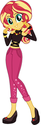 Size: 416x1249 | Tagged: safe, artist:ajosterio, imported from derpibooru, sunset shimmer, human, equestria girls, alternate clothes, alternate hairstyle, belly button, midriff, peace sign, simple background, solo, transparent background, vector