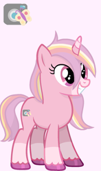 Size: 959x1631 | Tagged: safe, imported from derpibooru, fluttershy (g3), pony, unicorn, g3, happy, redesign, solo, standing