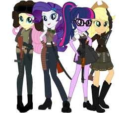 Size: 2903x2651 | Tagged: safe, artist:edy_january, edit, imported from derpibooru, vector edit, applejack, fluttershy, rarity, sci-twi, twilight sparkle, human, equestria girls, equestria girls series, allies, applejack's hat, axis, base used, battle rifle, belt, boots, call of duty, call of duty zombies, clothes, cowboy hat, cowgirl, doctor, edward richtofen, equipment, fg 42, free to use, german, german imperor, glasses, gloves, group, gun, hat, helmet, high heel boots, japan, japanese imperor, long pants, machine gun, marine, marines, mg 42, military, military uniform, motorcross, nambu type14, nikolai belinski, pants, ppsh-41, primis, quartet, rifle, russia, russian imperor, samurai, scientist, shoes, simple background, skirt, sks, soldier, soviet union, submachinegun, survivors, sword, takeo masaki, tank dempsey, transparent background, uniform, united states, vector, weapon, wehrmacht