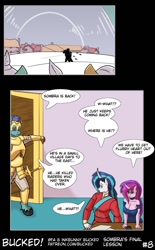 Size: 634x1024 | Tagged: safe, artist:bucked, imported from derpibooru, king sombra, princess cadance, shining armor, alicorn, anthro, earth pony, shadow pony, unicorn, comic:sombra's final lesson, female, male, shiningcadance, shipping, straight