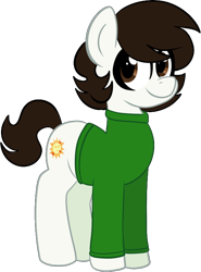 Size: 568x768 | Tagged: safe, artist:saveraedae, imported from derpibooru, oc, oc only, oc:kenning prance, earth pony, pony, clothes, crossover, earth pony oc, looking at you, male, ponified, shirt, simple background, solo, the mark side, transparent background