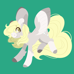 Size: 1024x1024 | Tagged: safe, artist:flowercatbutters, imported from derpibooru, derpy hooves, pegasus, pony, coat markings, colored wings, colored wingtips, female, green background, mare, simple background, socks (coat markings), solo, spread wings, wings