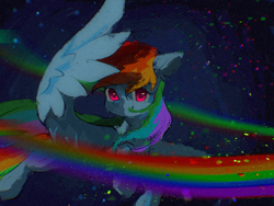 Size: 2160x1620 | Tagged: safe, artist:lendftcn, imported from derpibooru, rainbow dash, pegasus, pony, female, looking at you, mare, rainbow, solo, spread wings, wings