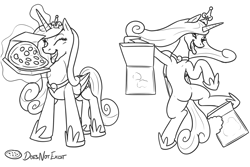 Size: 3000x2000 | Tagged: safe, artist:theandymac, imported from derpibooru, princess cadance, alicorn, pony, 2 panel comic, belly, cartoon physics, comic, concave belly, crown, eating, eyelashes, eyes closed, featureless crotch, female, folded wings, food, glowing, glowing horn, hammerspace, hammerspace belly, happy, high angle, high res, hoof shoes, horn, jewelry, long mane, lying down, magic, mare, monochrome, neck bulge, on back, open mouth, peetzer, peytral, pica, pizza, pizza box, princess shoes, regalia, satisfied, signature, simple background, slim, solo, spread legs, spreading, standing, stuffed, stuffing, swallowing, telekinesis, that pony sure does love eating, that pony sure does love pizza, thin, three quarter view, throat bulge, tongue out, wall of tags, white background, wings