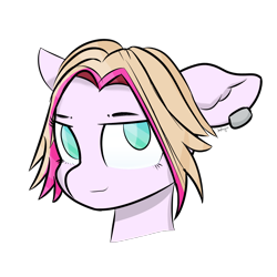 Size: 1416x1416 | Tagged: safe, artist:japkozjad, imported from derpibooru, oc, oc only, oc:lazzy butt, earth pony, bust, earth pony oc, eyebrows, female, looking at you, mare, portrait, simple background, smiling, solo, transparent background