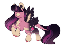 Size: 1280x982 | Tagged: safe, artist:mynameislazy, imported from derpibooru, twilight sparkle, alicorn, pony, female, heart ears, leonine tail, markings, redesign, simple background, solo, tail, transparent background, twilight sparkle (alicorn)
