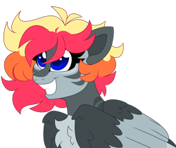 Size: 7036x5916 | Tagged: safe, artist:crazysketch101, imported from derpibooru, oc, oc only, oc:crazy looncrest, pegasus, pony, bust, chest fluff, pegasus oc, portrait, simple background, smiling, solo, transparent background