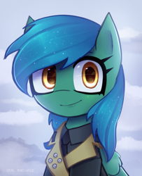 Size: 2224x2736 | Tagged: safe, artist:opal_radiance, imported from derpibooru, oc, oc only, oc:distant skies, pegasus, pony, fallout equestria, bust, clothes, commission, enclave, ko-fi, portrait, reward, solo, uniform