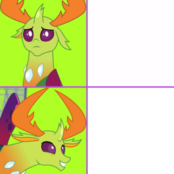 Size: 1080x1080 | Tagged: safe, artist:chanyhuman, imported from derpibooru, thorax, changedling, changeling, changeling king, king thorax, male, meme template, reaction image