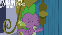 Size: 2000x1125 | Tagged: safe, edit, edited screencap, editor:quoterific, imported from derpibooru, screencap, spike, dragon, amending fences, solo