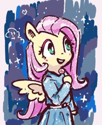 Size: 383x471 | Tagged: safe, artist:fipoki, imported from derpibooru, pegasus, semi-anthro, clothes, dress, female, mare, open mouth, solo, spread wings, wings