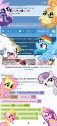 Size: 600x1332 | Tagged: safe, imported from derpibooru, screencap, applejack, bulk biceps, fluttershy, princess cadance, rainbow dash, starlight glimmer, sweetie belle, oc, oc:riverdance, alicorn, earth pony, pegasus, pony, unicorn, derpibooru, female, filly, foal, iceberd, male, mare, meta, phone screen, photoshop, pixel art, planned downtime, sprite, stallion, text