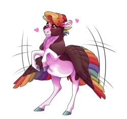 Size: 1600x1500 | Tagged: safe, artist:uunicornicc, imported from derpibooru, oc, oc only, pegasus, pony, colored wings, heart, heart eyes, male, multicolored wings, pegasus oc, simple background, solo, stallion, transparent background, wingding eyes, wings