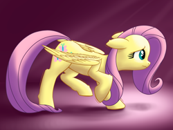 Size: 2880x2160 | Tagged: safe, artist:stellardust, imported from derpibooru, fluttershy, pegasus, pony, cute, ears back, female, floppy ears, high res, mare, nervous, shaking, shy, shyabetes, solo, walking