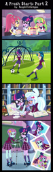 Size: 600x1920 | Tagged: safe, artist:sapphiregamgee, imported from derpibooru, indigo zap, lemon zest, sci-twi, sour sweet, spike, spike the regular dog, sugarcoat, sunny flare, twilight sparkle, dog, human, equestria girls, 2020, adoraflare, alternate timeline, apron, baking, book, bookshelf, cake, camera, classroom, clothes, comic, crystal prep, crystal prep academy uniform, crystal prep shadowbolts, cute, female, food, football, glasses, hair bun, kitchen, laughing, library, necktie, old art, photo, photography, school uniform, shadow five, shadow six, shadowbolts, show accurate, soccer field, sourbetes, spikabetes, sports, sugarcute, sunny flare's wrist devices, tripod, twiabetes, what if, zapabetes, zestabetes