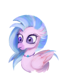 Size: 1068x1280 | Tagged: safe, imported from derpibooru, silverstream, hippogriff, cute, diastreamies, female, simple background, solo, white background