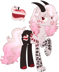 Size: 2447x2971 | Tagged: safe, artist:strawberry-spritz, imported from derpibooru, oc, oc only, hybrid, base used, interspecies offspring, offspring, parent:discord, parent:fluttershy, parents:discoshy, simple background, solo, transparent background