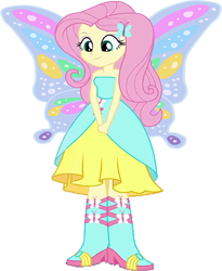 Size: 558x679 | Tagged: safe, edit, edited screencap, editor:incredibubbleirishguy, imported from derpibooru, screencap, fluttershy, human, a photo booth story, eqg summertime shorts, equestria girls, equestria girls (movie), background removed, butterfly wings, clothes, dress, equestria girls 10th anniversary, fall formal, fall formal outfits, flutterfly, glimmer wings, gossamer wings, simple background, solo, transparent background, wings