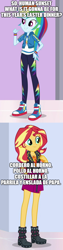 Size: 500x1973 | Tagged: safe, edit, edited screencap, imported from derpibooru, screencap, rainbow dash, sunset shimmer, human, equestria girls, equestria girls series, argentina, comic, easter, food, holiday, human sunset, screencap comic, spanish, translated in the description