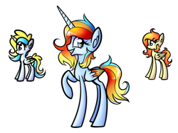 Size: 1024x772 | Tagged: safe, artist:princessfaeron, imported from derpibooru, oc, oc only, oc:fire spin, oc:shooting star, oc:wish maker, alicorn, pegasus, pony, female, fusion, mare, simple background, transparent background