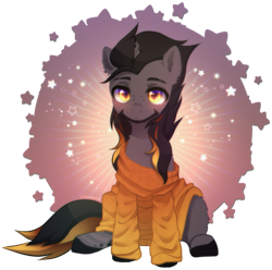 Size: 2131x2112 | Tagged: safe, alternate version, artist:avrameow, imported from derpibooru, part of a set, oc, oc only, pony, unicorn, alternate character, clothes, commission, horn, oversized clothes, simple background, solo, sweater, transparent background, unicorn oc, ych result