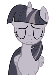 Size: 4644x6707 | Tagged: safe, artist:wardex101, artist:yellowdash1998v2, edit, imported from derpibooru, twilight sparkle, alicorn, pony, depressed, discorded, discorded twilight, eyes closed, female, lonely, mare, sad, simple background, solo, sorrow, transparent background, twilight sparkle (alicorn), twilight tragedy, vector