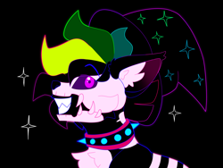 Size: 8000x6000 | Tagged: safe, artist:crazysketch101, imported from derpibooru, oc, pony, wolf, wolf pony, bone, collar, hat, neon, skeleton, spiked collar, wizard hat