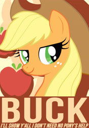 Size: 3783x5414 | Tagged: safe, artist:chingilin, imported from derpibooru, applejack, high res, poster, solo, text