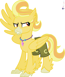 Size: 4000x4733 | Tagged: safe, artist:melisareb, imported from derpibooru, part of a set, hippogriff, .svg available, absurd resolution, alphabet lore, c, clothes, crossover, hippogriffied, jewelry, male, necklace, one wing out, shorts, simple background, solo, species swap, stallion, teeth, transparent background, vector, wings