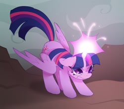 Size: 1494x1316 | Tagged: safe, artist:all_stats_up, imported from derpibooru, twilight sparkle, alicorn, pony, female, glowing, glowing horn, horn, magic, mare, solo, spread wings, twilight sparkle (alicorn), wings