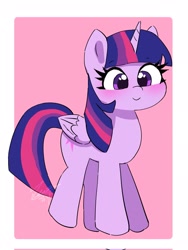 Size: 1537x2048 | Tagged: safe, artist:leo19969525, imported from derpibooru, twilight sparkle, alicorn, pony, blushing, cute, cute face, cute smile, female, mare, smiling, solo, twiabetes, twilight sparkle (alicorn)