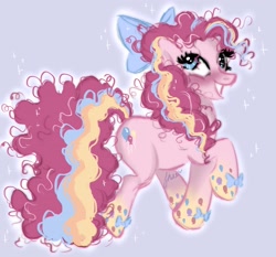 Size: 2048x1911 | Tagged: safe, artist:fhaerie_, imported from derpibooru, pinkie pie, earth pony, pony, bow, female, grin, hair bow, mare, rainbow power, smiling, solo, sparkles