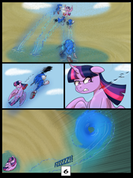 Size: 7500x10000 | Tagged: safe, artist:chedx, imported from derpibooru, twilight sparkle, alicorn, hedgehog, comic:learning with pibby glitch battles, blood, comic, commission, fanfic, fanfic art, fight, multiverse, sonic the hedgehog, sonic the hedgehog (series), twilight sparkle (alicorn)