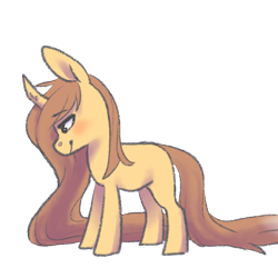 Size: 1280x1280 | Tagged: safe, artist:sinclair2013, imported from derpibooru, oc, oc only, pony, unicorn, blushing, female, mare, simple background, solo, transparent background