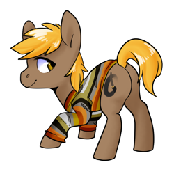 Size: 1280x1280 | Tagged: safe, artist:sinclair2013, imported from derpibooru, oc, oc only, oc:umber, earth pony, pony, butt, looking back, male, plot, simple background, solo, stallion, transparent background