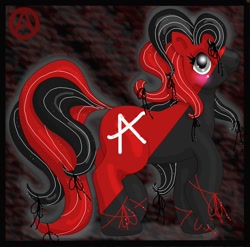 Size: 1000x989 | Tagged: safe, artist:noelle23, imported from derpibooru, oc, oc only, earth pony, pony, anarcho-communism, female, g3, g3 oc, mare, ponified, raised hoof, raised leg, smiling, solo