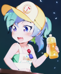 Size: 530x640 | Tagged: safe, editor:luckreza8, imported from derpibooru, human, equestria girls, equestria girls series, five lines you need to stand in, spoiler:eqg series (season 2), :d, ai content, ai generated, anime, female, generator:imgcreator, open mouth, open smile, smiling, summer solstice (g4)