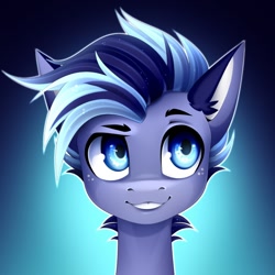 Size: 1134x1134 | Tagged: safe, artist:buvanybu, imported from derpibooru, oc, oc only, pony, bust, freckles, gradient background, portrait, smiling, solo