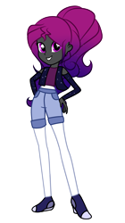 Size: 1736x3096 | Tagged: safe, artist:harmonyvitality-yt, imported from derpibooru, oc, oc only, human, equestria girls, base used, clothes, hand on hip, shoes, shorts, simple background, smiling, transparent background