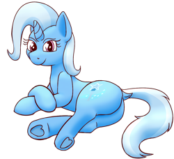 Size: 3596x3276 | Tagged: safe, artist:xppp1n, imported from ponybooru, trixie, unicorn, butt, female, lying down, mare, plot, simple background, solo, transparent background