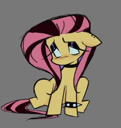 Size: 910x960 | Tagged: safe, artist:darkzombiez, imported from derpibooru, fluttershy, pegasus, pony, choker, emoshy, sitting, solo, spiked wristband, wristband