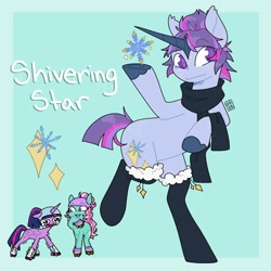 Size: 2000x2000 | Tagged: safe, artist:orionofthestars, imported from derpibooru, minty, twilight sparkle, oc, oc:shivering star, alicorn, earth pony, pony, female, g3, g3 to g4, g4, generation leap, generational ponidox, lesbian, magical lesbian spawn, offspring, parent:minty, parent:twilight sparkle, roller skates, shipping, skates, trio, twilight sparkle (alicorn)
