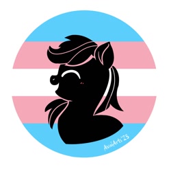Size: 1090x1072 | Tagged: safe, artist:avui, imported from derpibooru, pony, pride, pride flag, silhouette, solo, trans day of visibility, transdayofvisibility, transgender, transgender pride flag