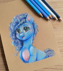 Size: 1801x2048 | Tagged: safe, artist:avui, imported from derpibooru, pony, unicorn, bust, colored pencil drawing, g5, misty brightdawn, my little pony: tell your tale, traditional art