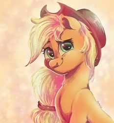 Size: 1397x1500 | Tagged: safe, artist:avui, imported from derpibooru, applejack, earth pony, pony, bust, cute, heart, heart eyes, jackabetes, signature, solo, wingding eyes