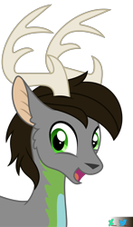 Size: 5500x9384 | Tagged: safe, artist:kuren247, imported from derpibooru, oc, oc only, oc:razoruniboop, deer, antlers, art trade, body markings, bust, green eyes, looking at you, portrait, simple background, solo, transparent background, vector