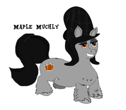 Size: 987x865 | Tagged: safe, artist:anonymous, oc, oc only, oc:maple muchly, pony, female, lidded eyes, mare, simple background, snowpony (species), solo, taiga pony, unshorn fetlocks, white background