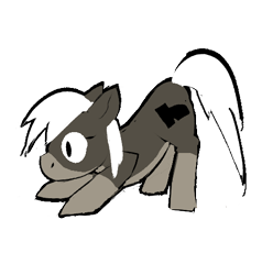 Size: 512x516 | Tagged: safe, artist:anonymous, oc, oc only, pony, blaze (coat marking), face down ass up, female, mare, pale belly, simple background, snowpony (species), socks (coat markings), solo, taiga pony, transparent background