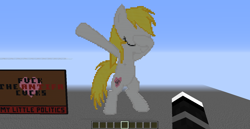 Size: 1366x705 | Tagged: safe, artist:uigsyvigvusy, oc, oc:aryanne, earth pony, pony, aryan, aryan pony, aryanbetes, bipedal, blonde, covering eyes, cute, dab, eyes closed, facehoof, female, mare, minecraft, minecraft pixel art, nazi, nazipone, pixel art, simple background, smiling, solo